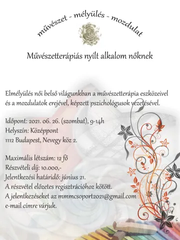 Művészetterápiás nyílt alkalom nőknek I.