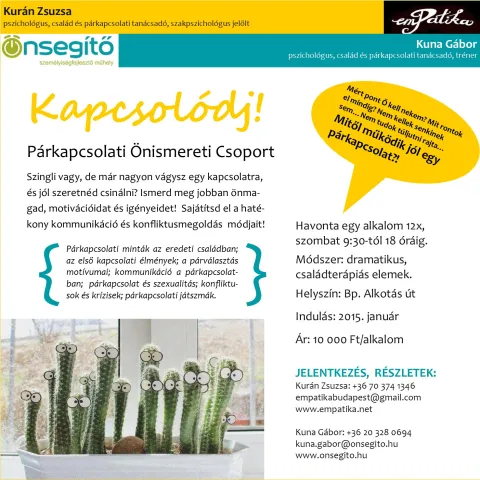 Kapcsolódj! Párkapcsolati Önismereti Csoport indul