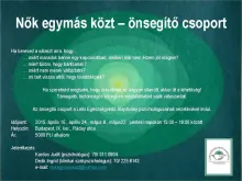 Nők egymás közt – önsegítő csoport